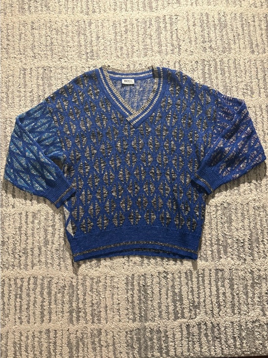 Hugo Boss Other - Boss Hugo Boss dope blue gray patterned unique sweater size 42/L